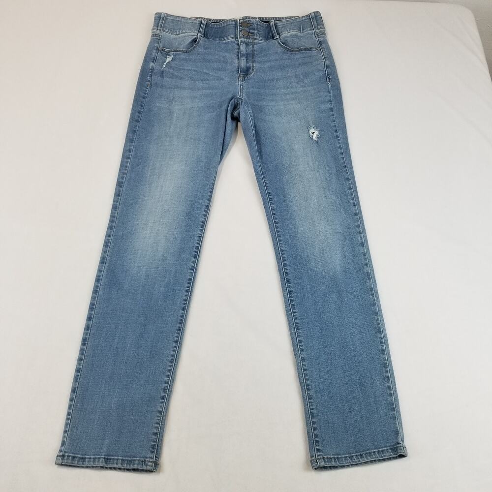 Apt 9 Jeans Womens Size 14 Tummy Control Straight Light Wash High Rise